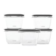 Load image into Gallery viewer, Rubbermaid Premier Food Storage Container, 7 Cup, 5-Pack, Grey